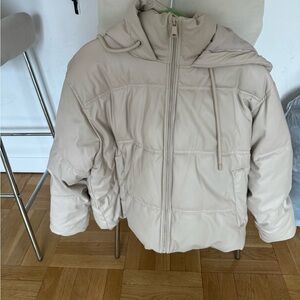Women's Beige Puffer Jacket